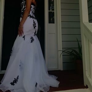 A beautiful sophisticated black and white dress